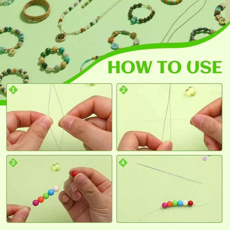 UOOU 30 Pcs Beading Needles Set, 10 Sizes Big Eye Seed Bead Needles, Jewelry Making Supplies Beading Needles for Jewelry Making - Image 4